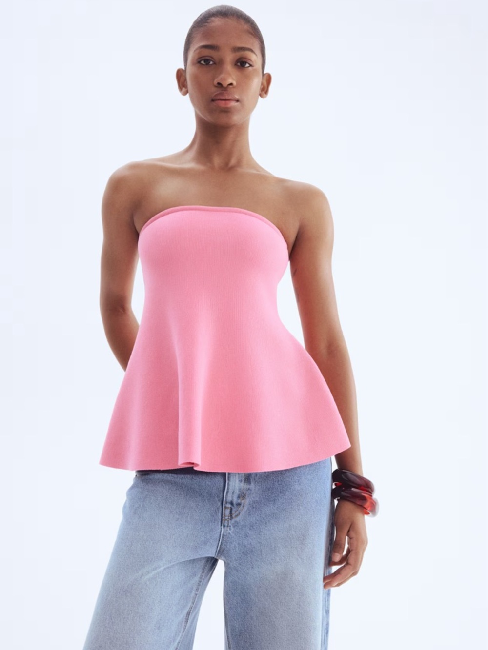 Pink Flared Women's top - Picture 5 of 5